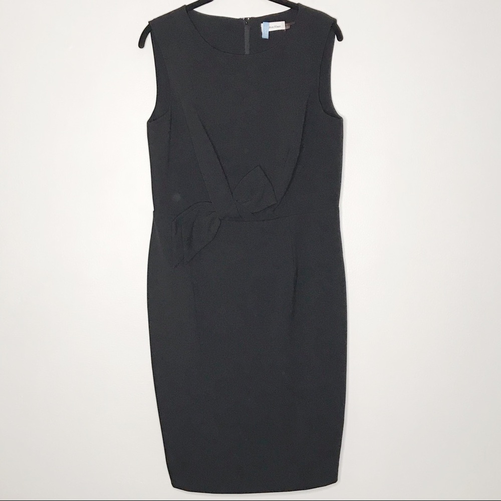 Calvin Klein Little Black Dress Bow Front Size 10